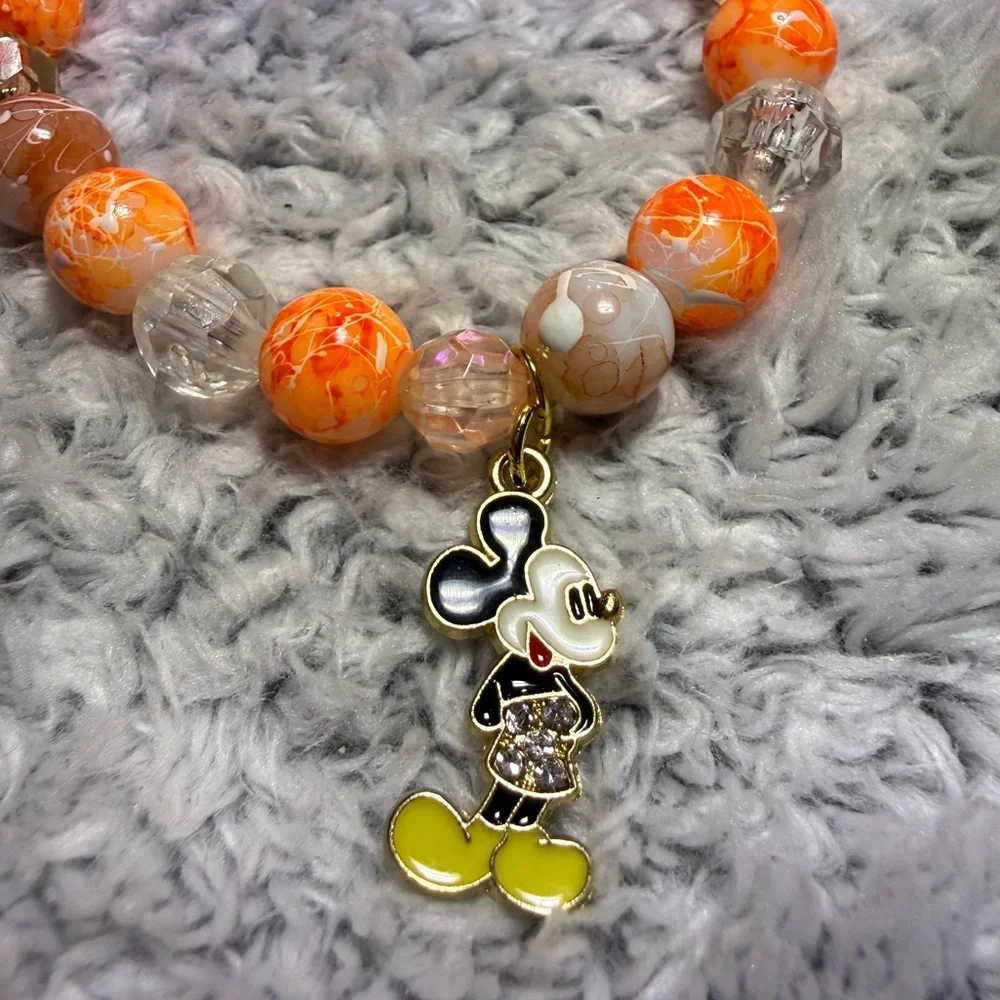 Mickey Mouse Bracelet and Necklace with three Charms Set. NWOT - Picture 7 of 9